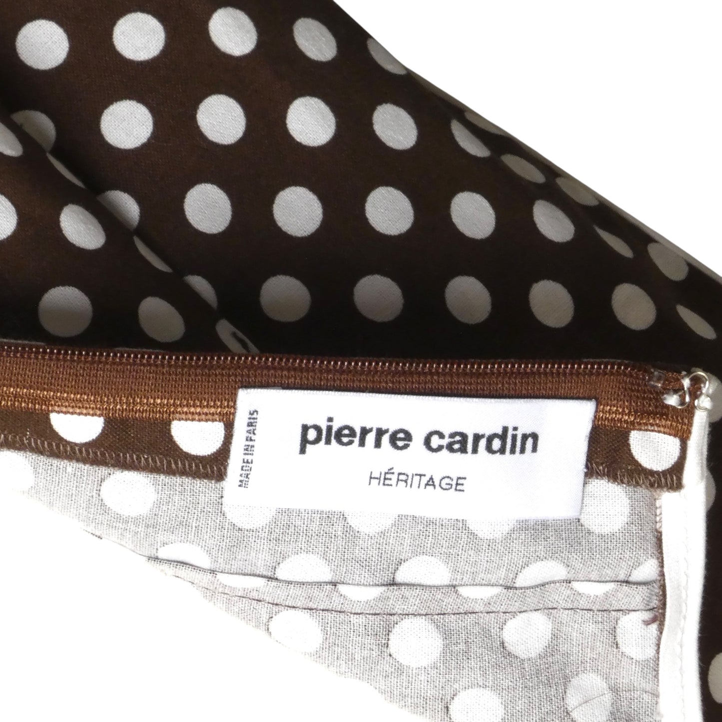 PIERRE CARDIN (HAUTE COUTURE)-2012 Cotton Polka Dot Dress, Size-4