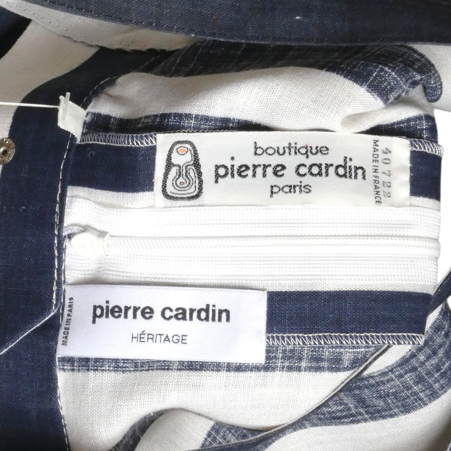PIERRE CARDIN-1991 Cotton Stripe Dress, Size-4