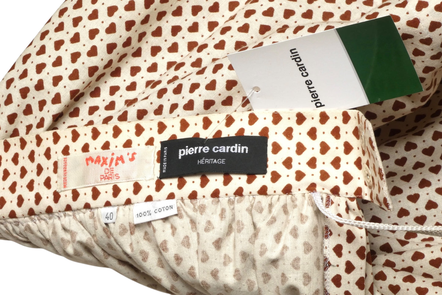 PIERRE CARDIN (HAUTE COUTURE)-2012 Heart Print Cotton Skirt, Size-6