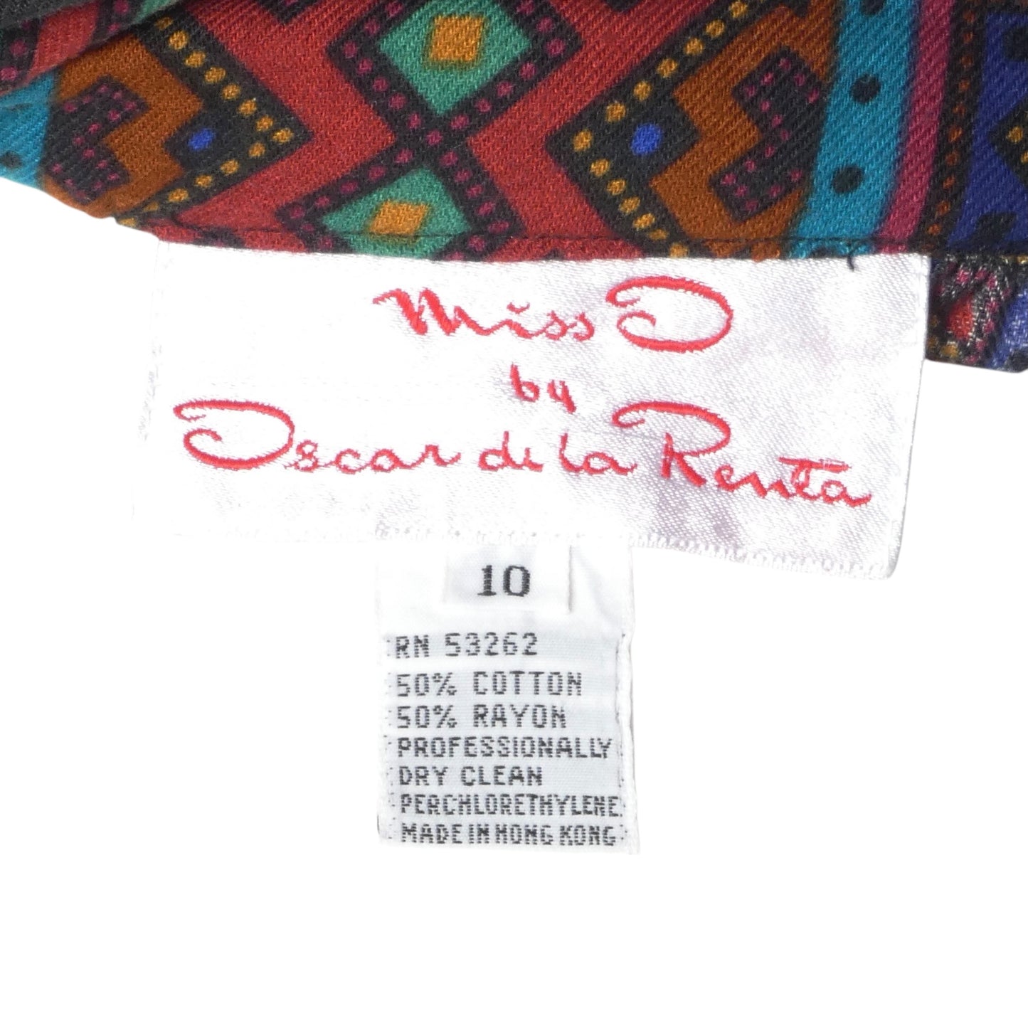 MISS O by OSCAR- 1980s Cotton Print Pleated Skirt, Size 8
