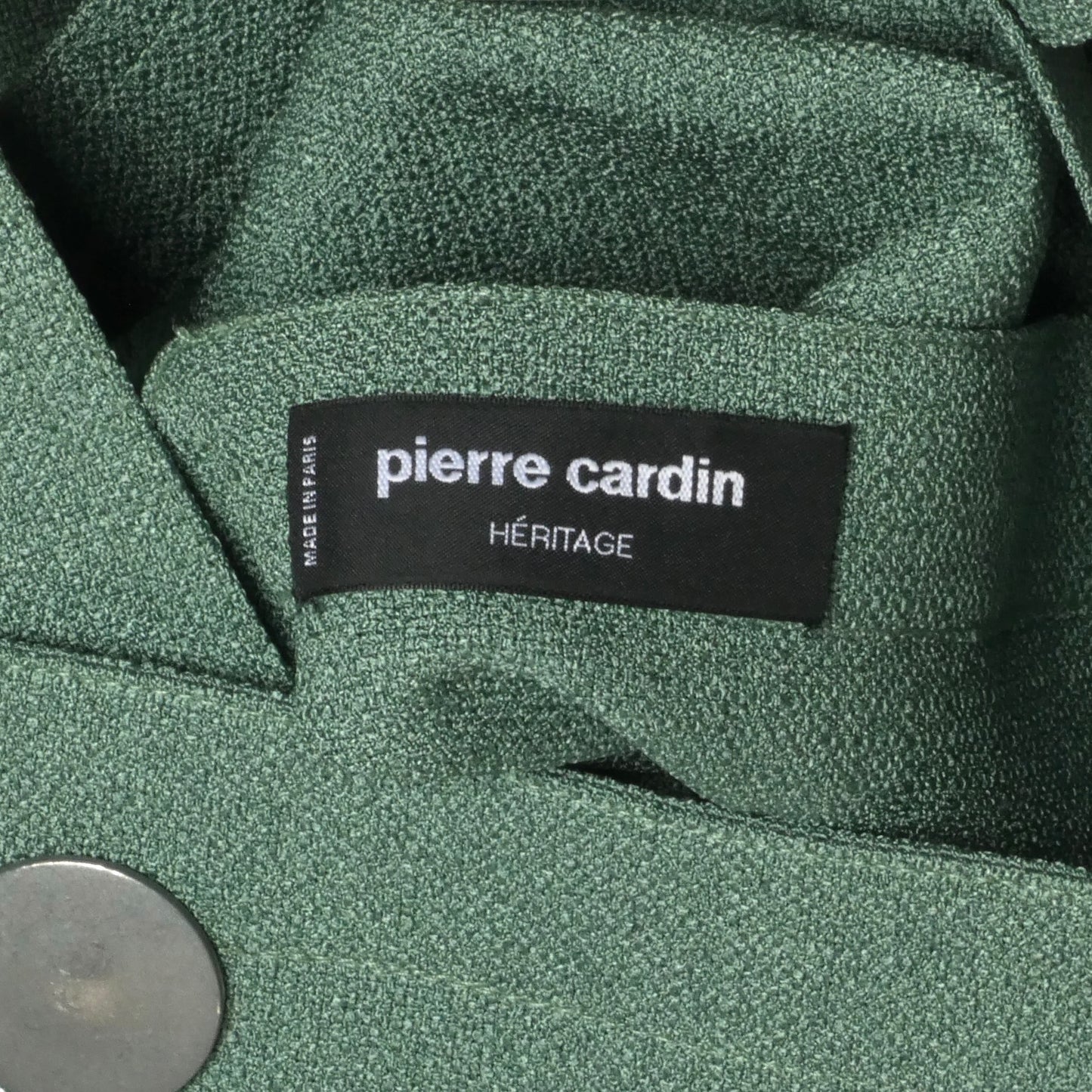 PIERRE CARDIN (HAUTE COUTURE)-1977 Green Rayon Jumper, Size 4