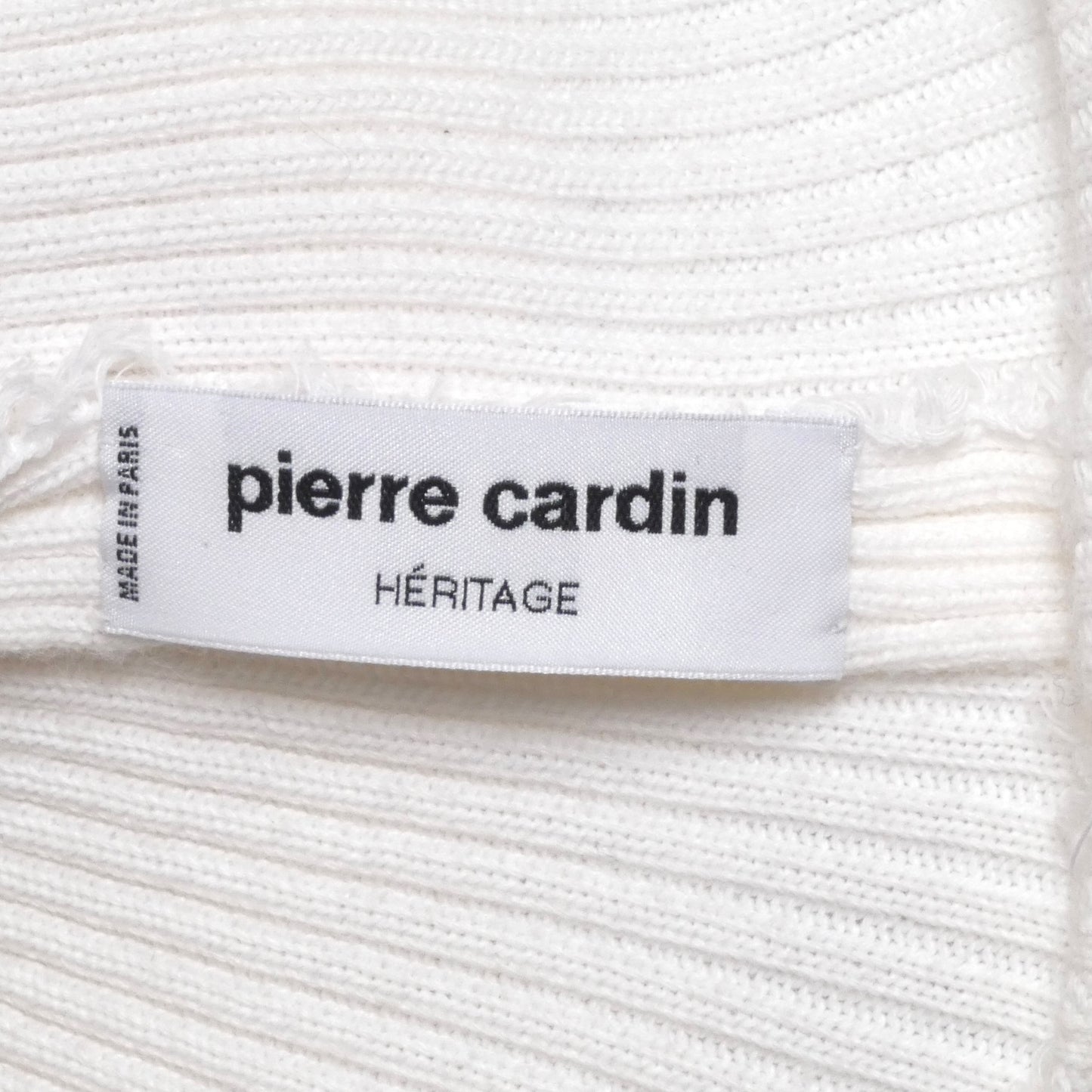 PIERRE CARDIN - 2002 White Ribbed Knit Hoop Sweater, Size 6