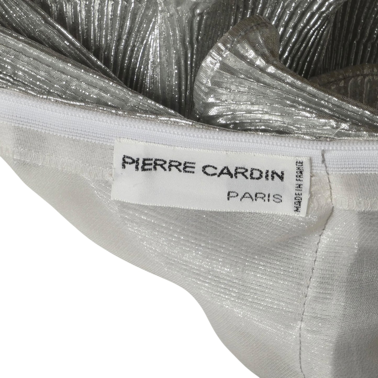 PIERRE CARDIN (HAUTE COUTURE)- 2011 Silver Ruffle Lame Mini Dress, Size 2