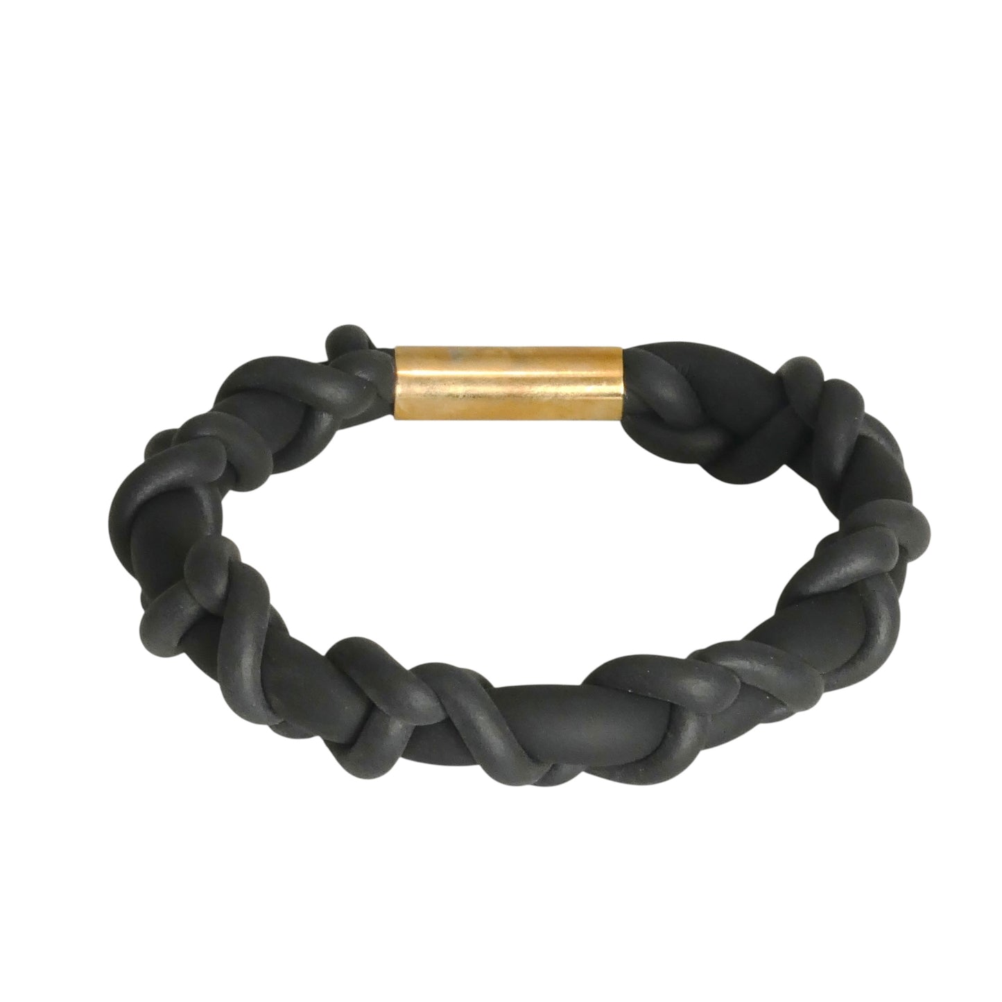 PIERRE CARDIN-1997 Black Rubber Bangle Bracelet, Large