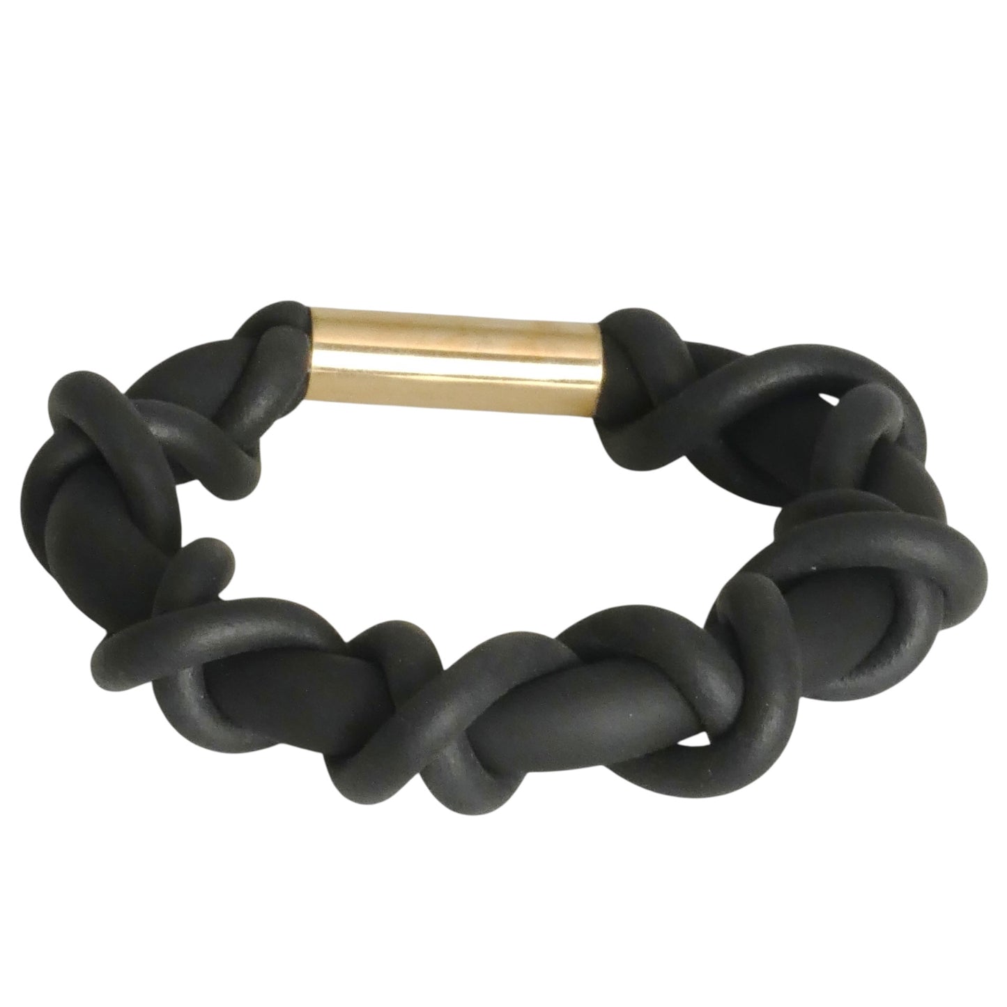 PIERRE CARDIN-1997 Black Rubber Bangle Bracelet