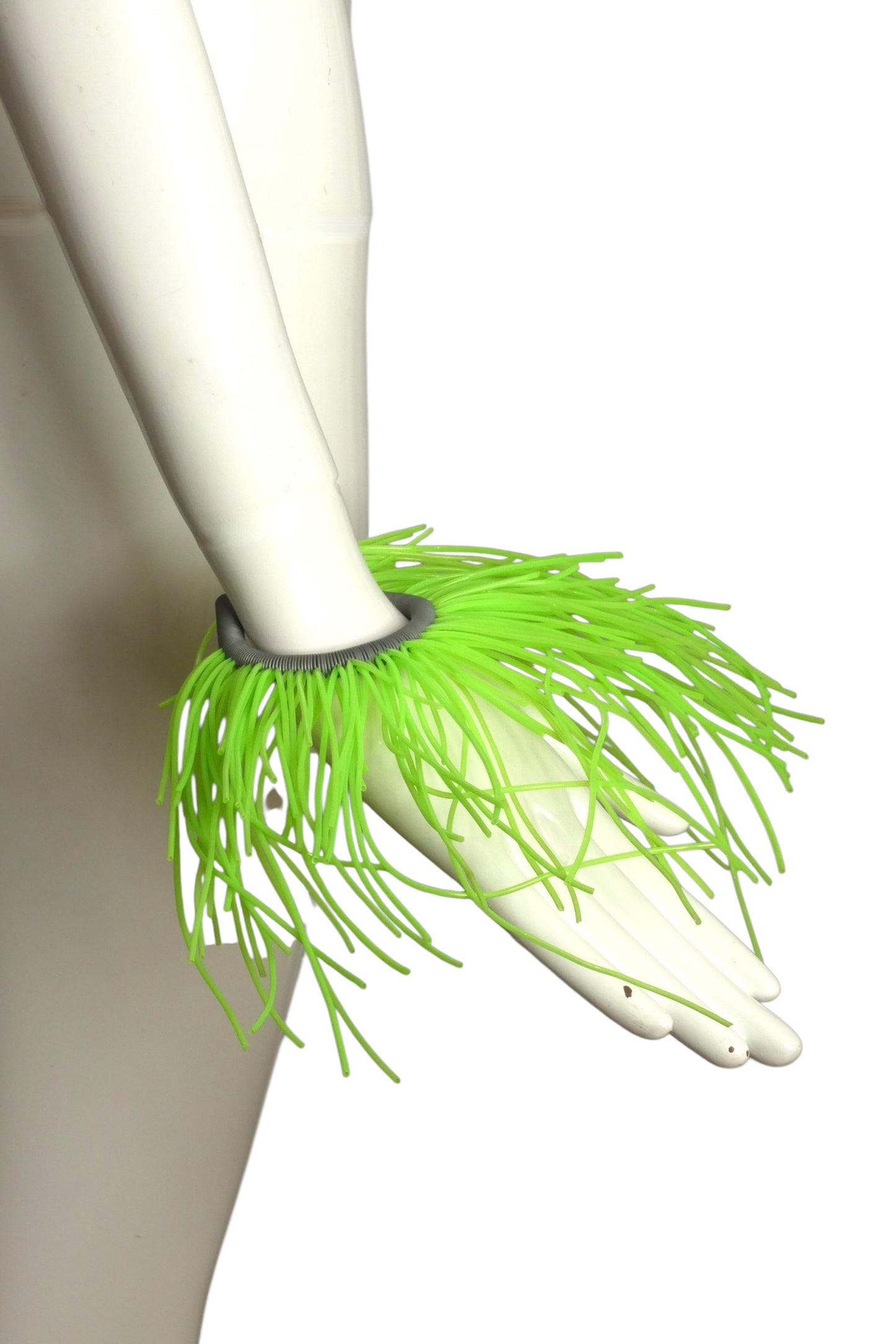 PIERRE CARDIN-2009 Pair of Green PVC Fringe Cuffs