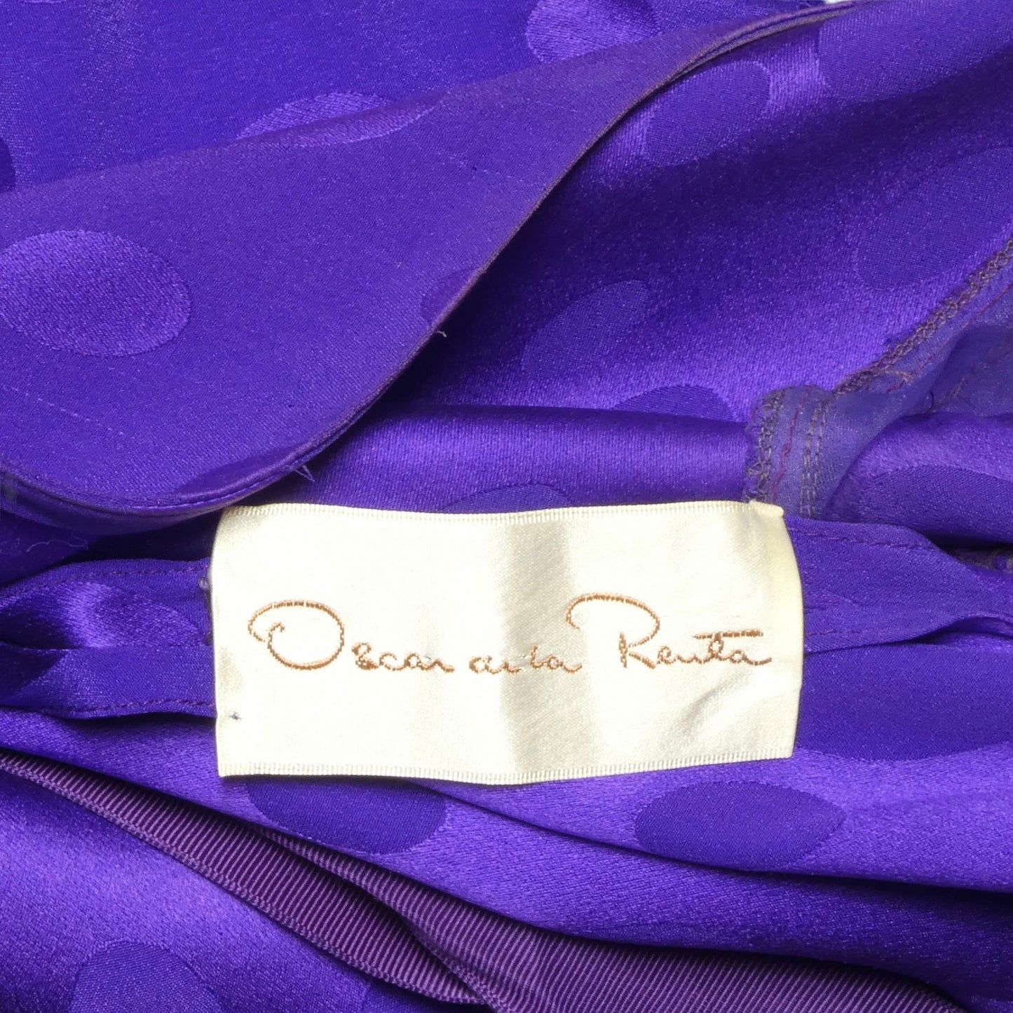 OSCAR DE LA RENTA- 1980s Purple Jeweled Jacquard Gown, Size 8