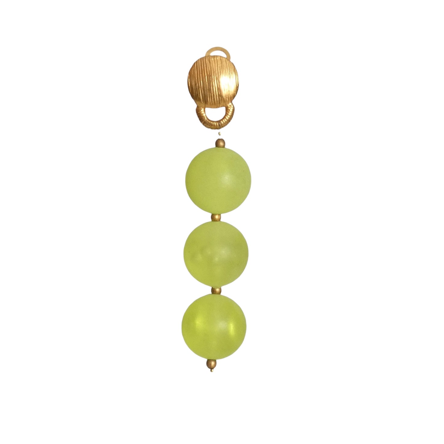 PIERRE CARDIN-1995 Green Frosted Bead Single Earring
