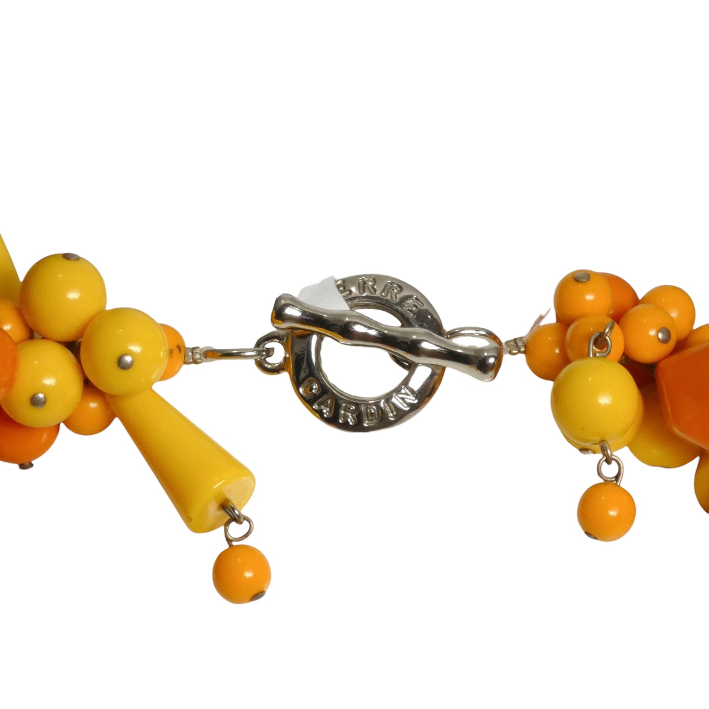 PIERRE CARDIN-Yellow & Orange Glass Bead Necklace