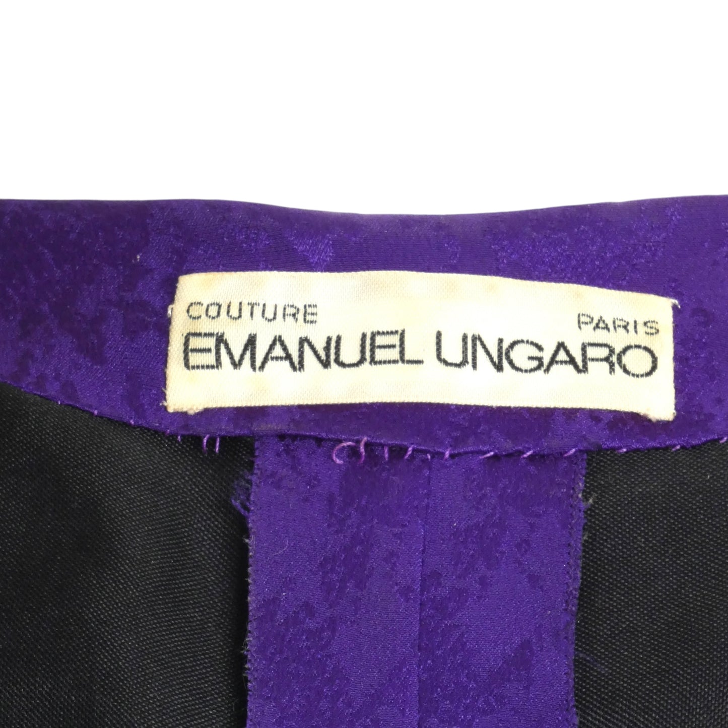 EMANUEL UNGARO HAUTE COUTURE- 1985 Silk Jacquard Drop Waist Dress, Size 6