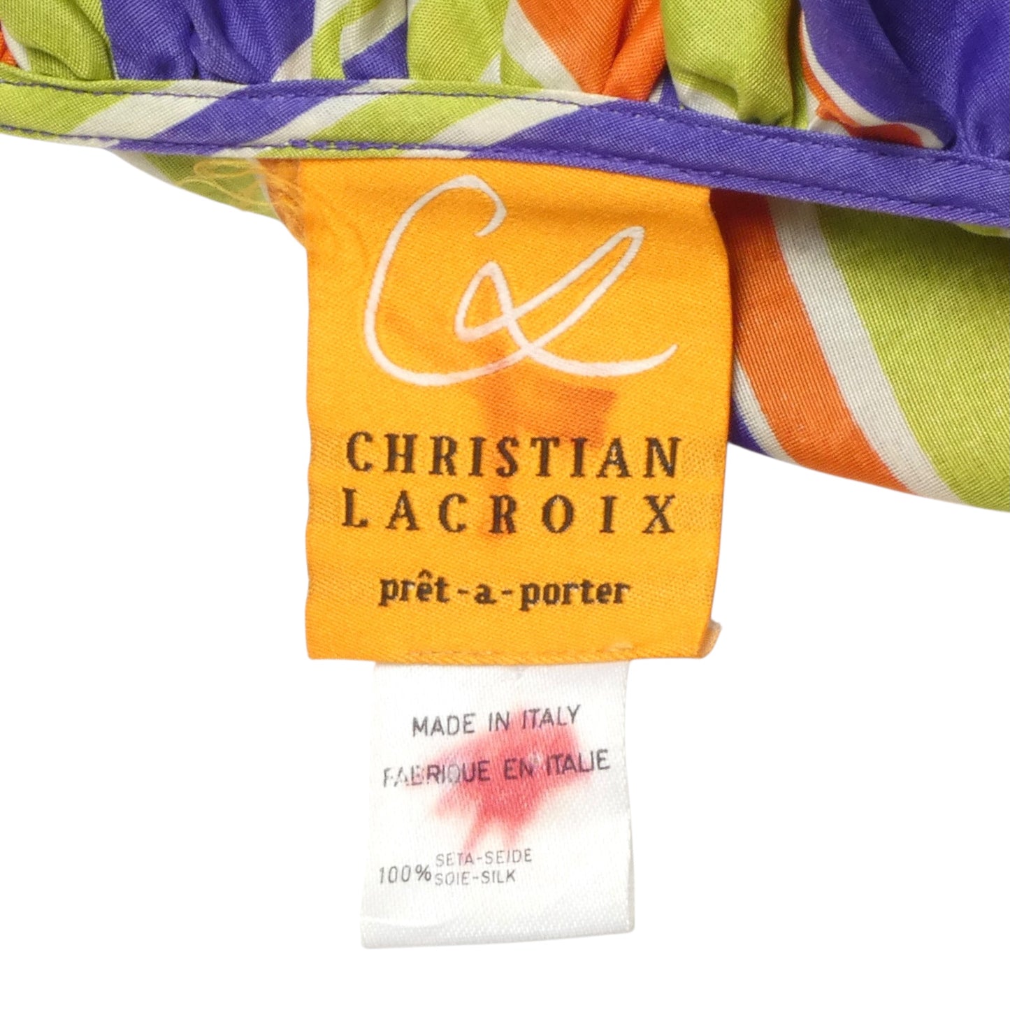 CHRISTIAN LACROIX- 1991 Silk Striped Blouse, Size 8