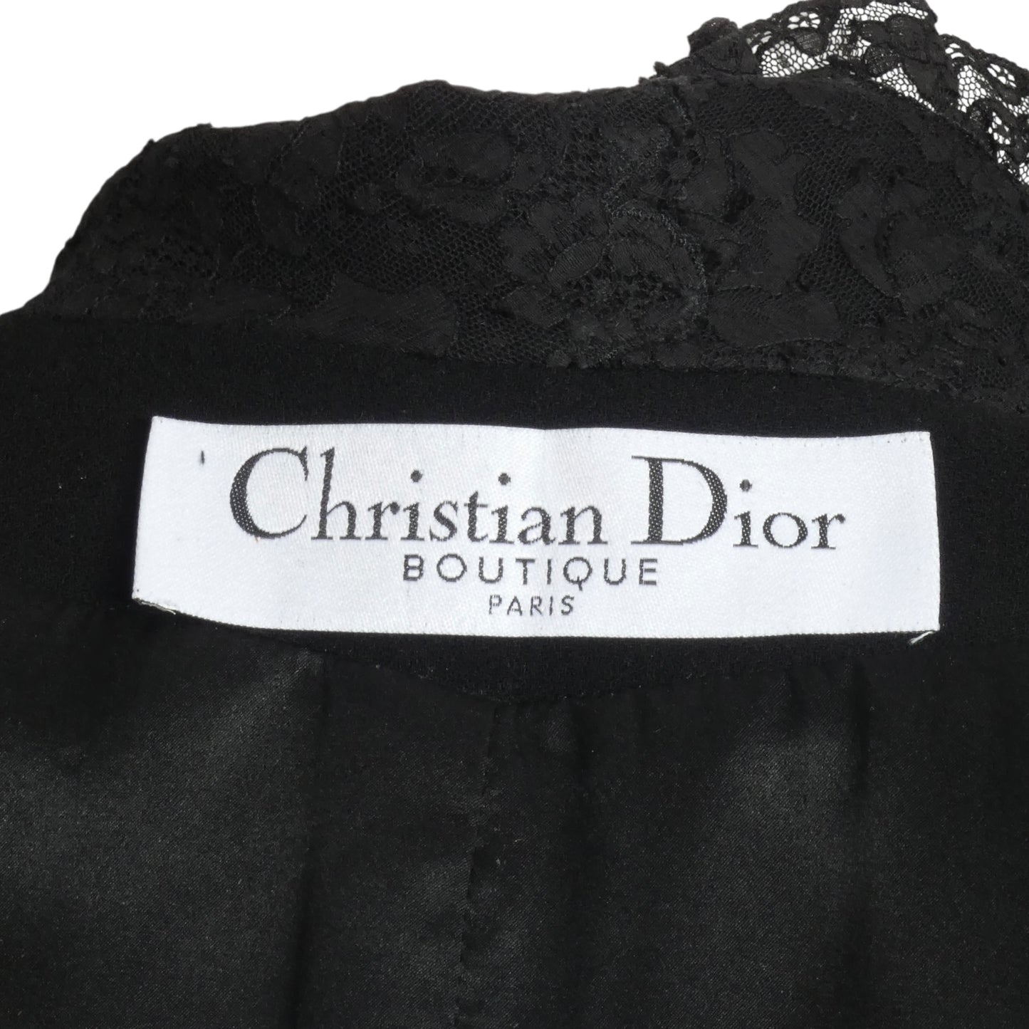 CHRISTIAN DIOR- Black Wool & Crepe Skirt Suit, Size 2P