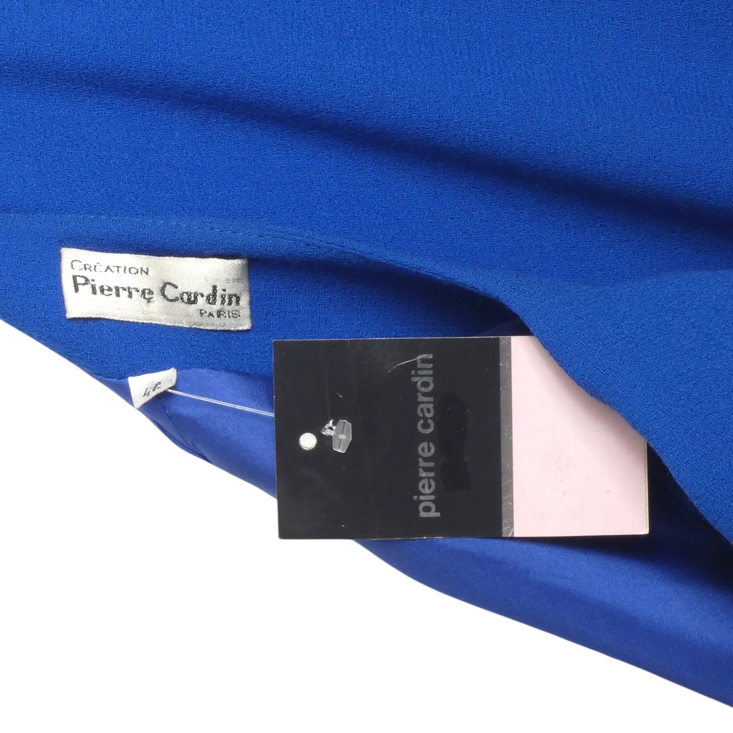 1985 Blue Crepe Diagonal Zipper Dress, Size 12