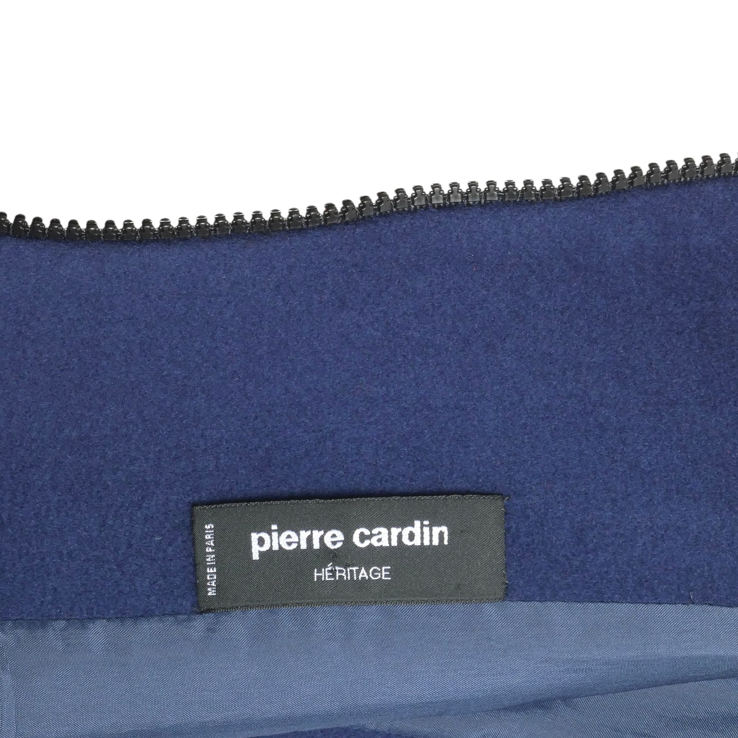 1990 Navy Wool Zip Front Coat, Size 6
