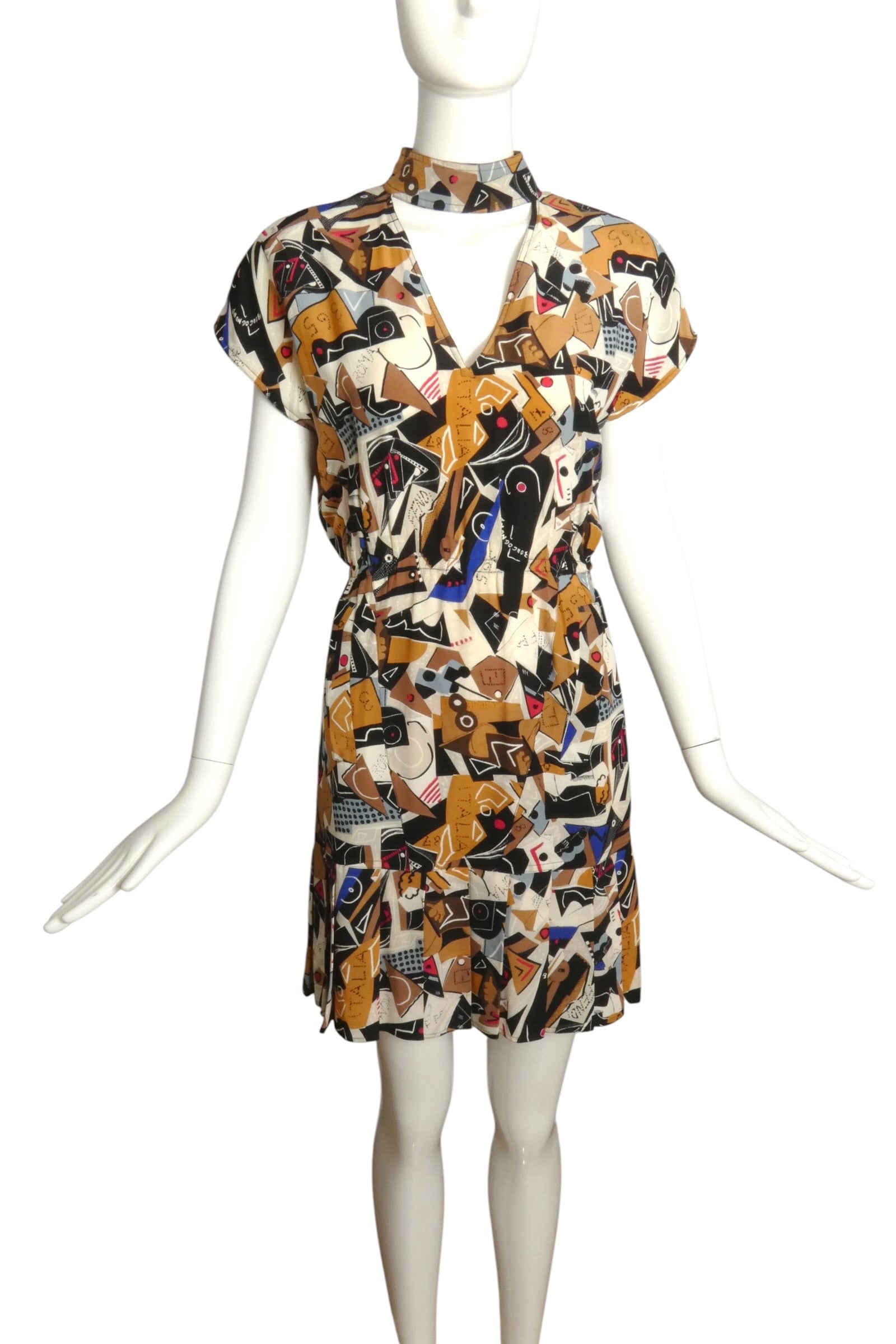 FENDI 365- 1980s Printed Silk Dress, Size 8 – MARTINI CONSIGNMENT