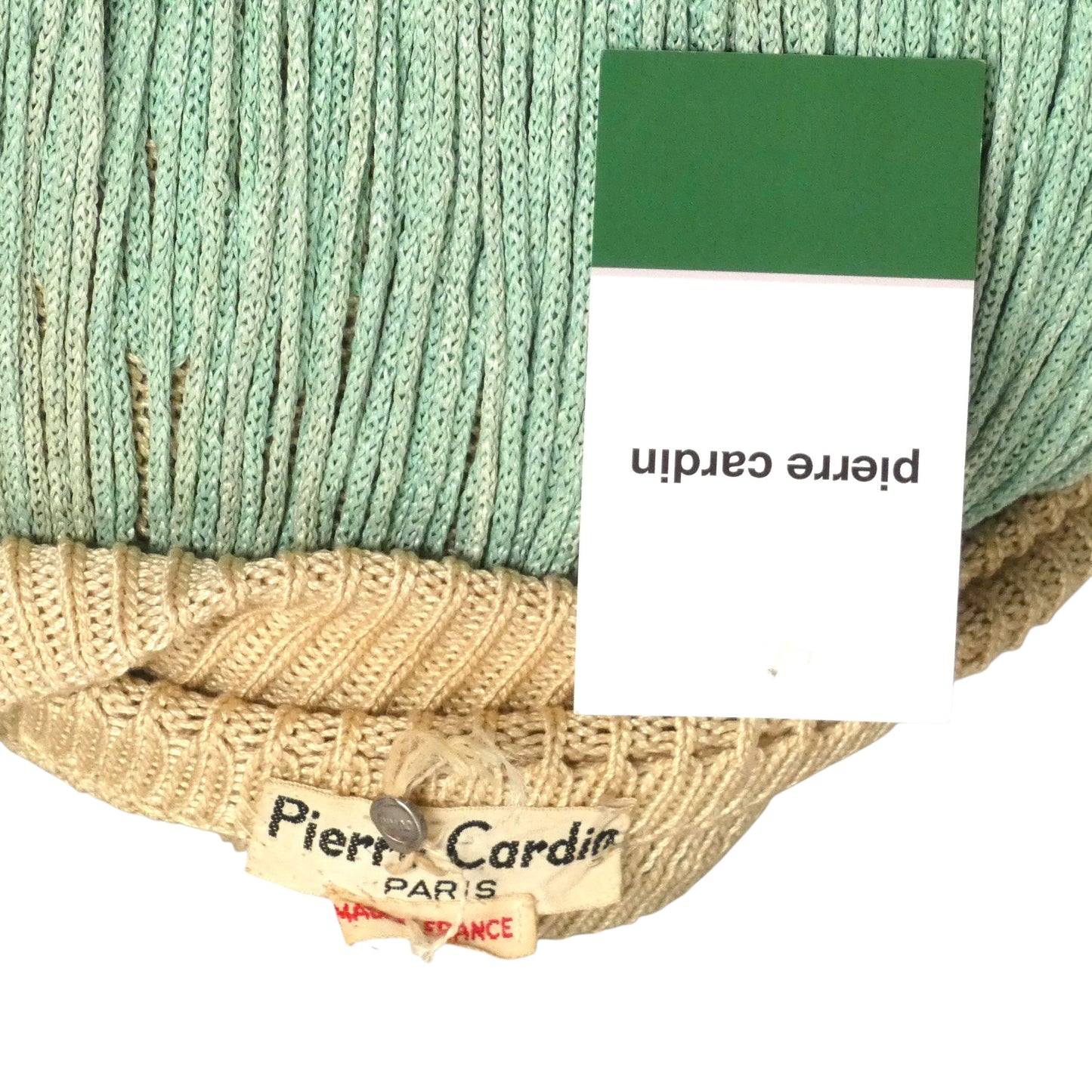 PIERRE CARDIN HAUTE COUTURE - 1973 Green Ombre Fringe Knit Ensemble, Size-4