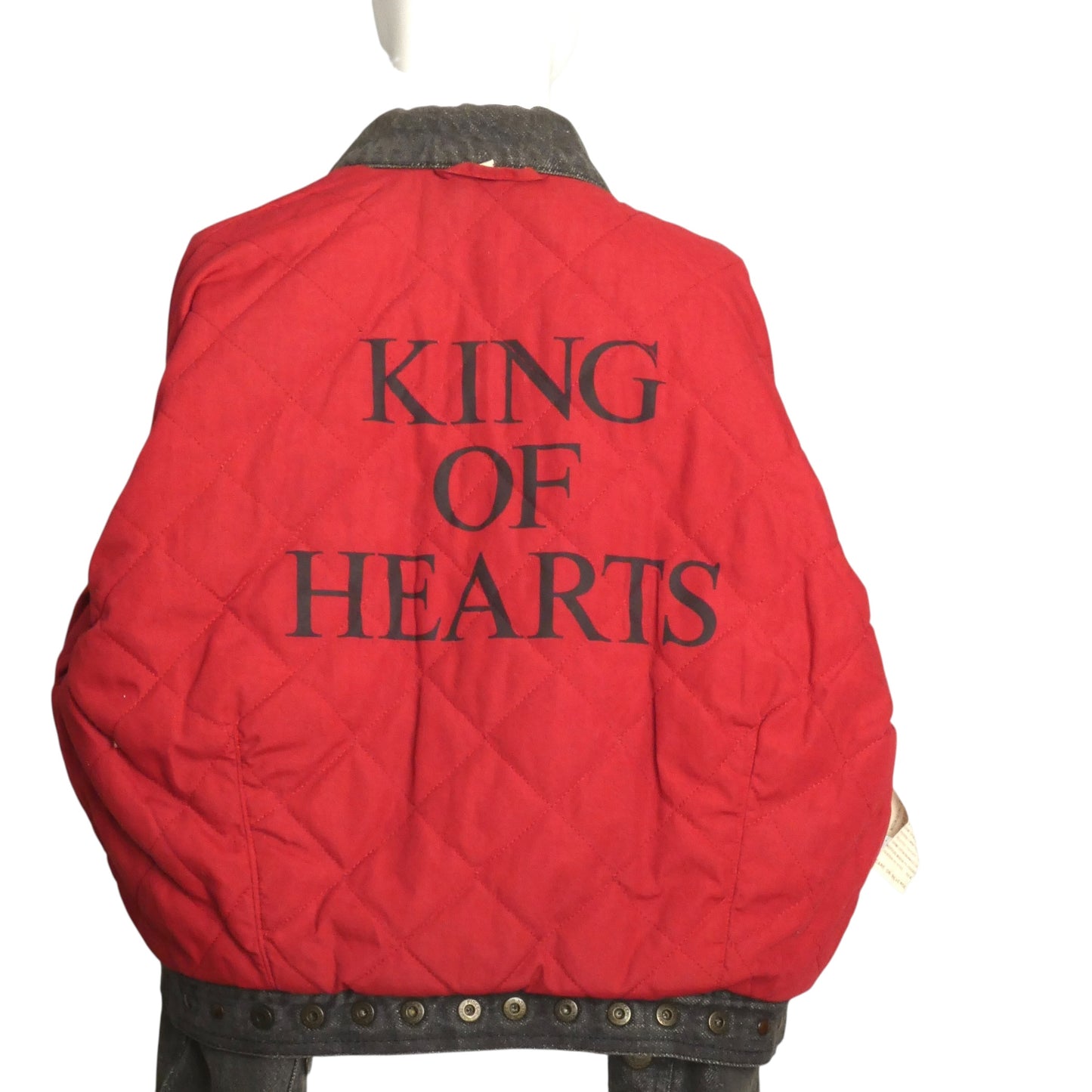 1990s Denim "King of Hearts" Jacket, Size 8