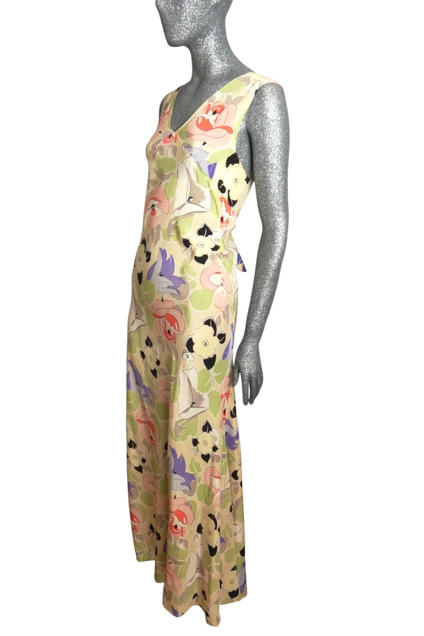 1930s Silk Bias Cut Gown, Size 2