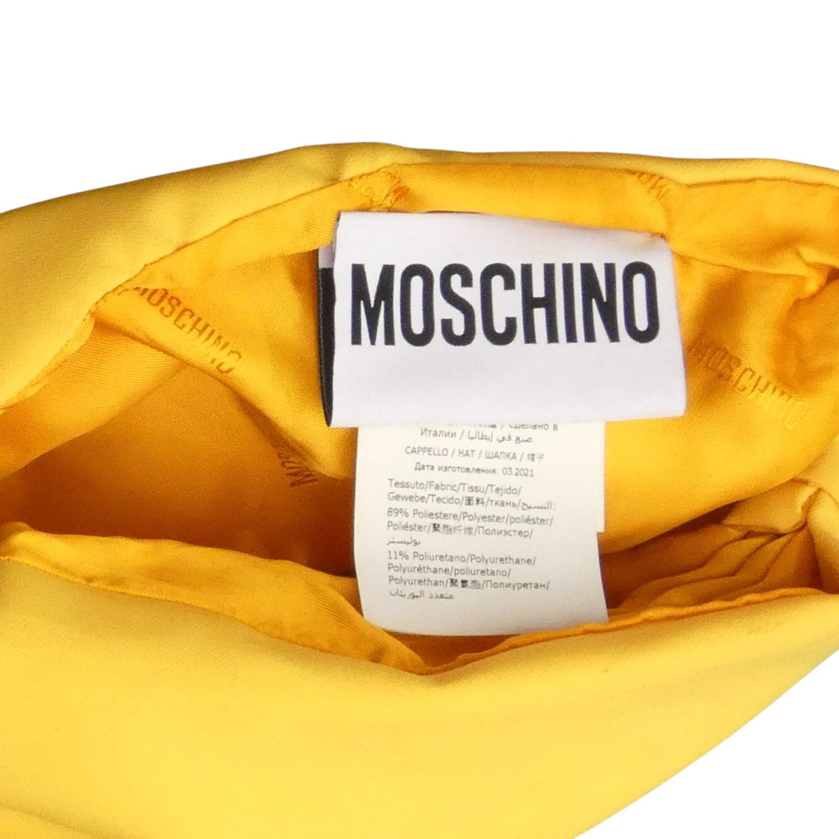 MOSCHINO COUTURE! 2021 Yellow Crepe Turban