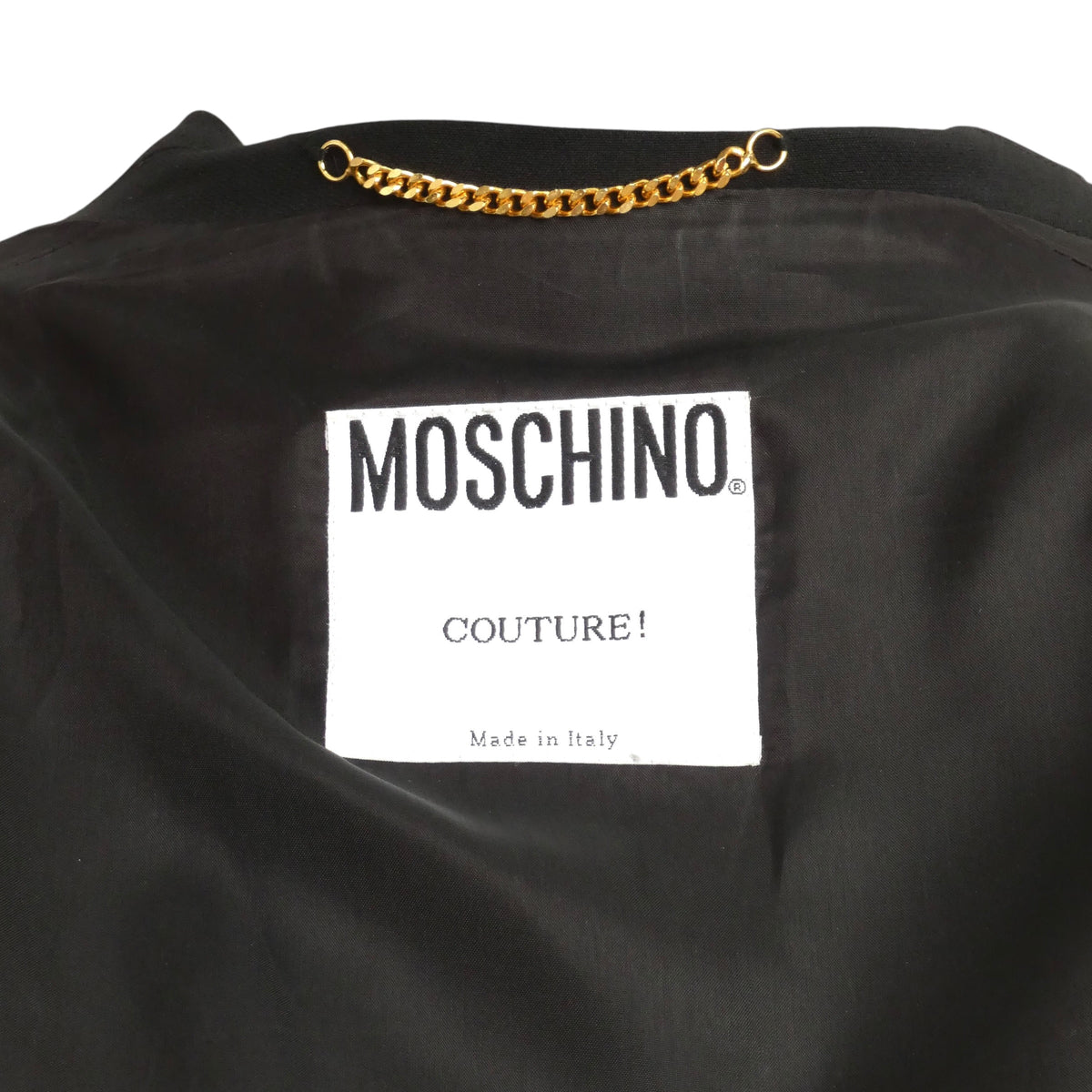 MOSCHINO COUTURE! 1990s Black Embroidered "Dreams" Blazer, Size-10
