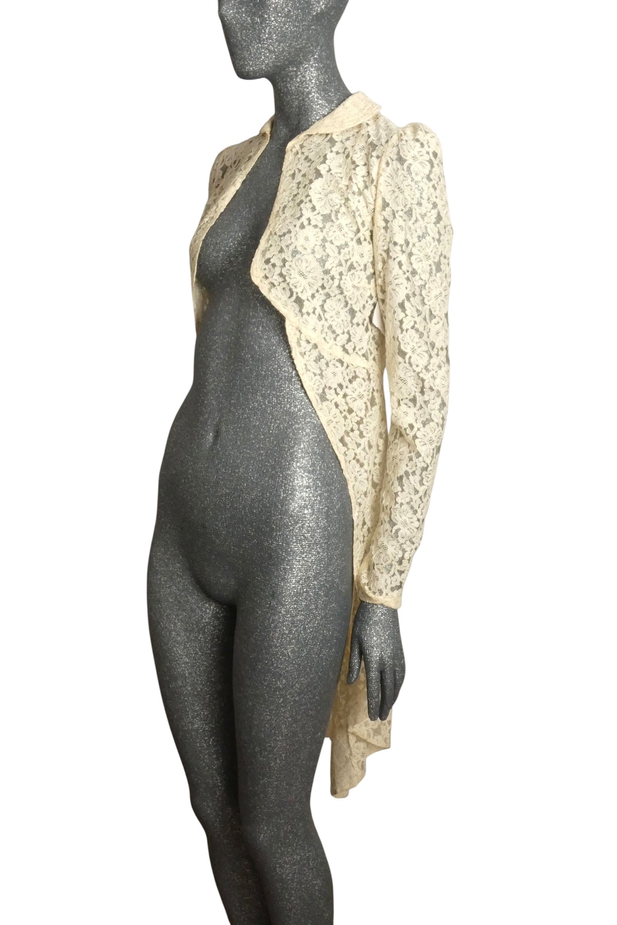 1930s Ivory Lace Evening Coat, Size-2