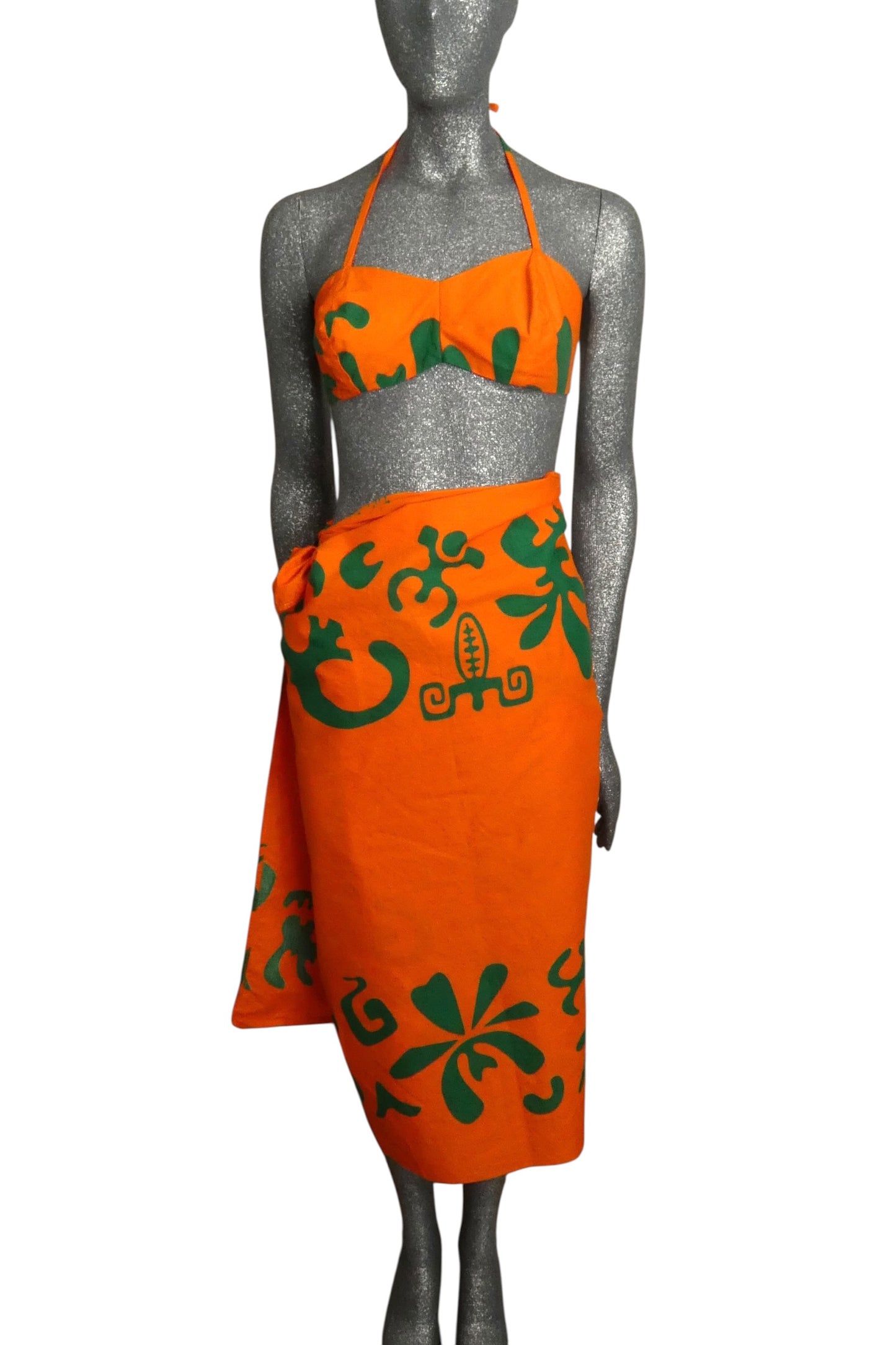 1950s 3pc Cotton Swim Ensemble, Size-6