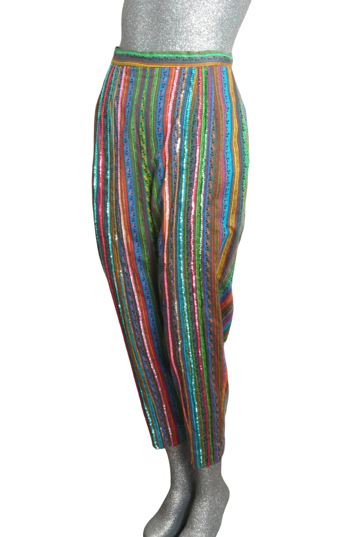 1950s Cotton Sequin Stripe Pants, Size-2
