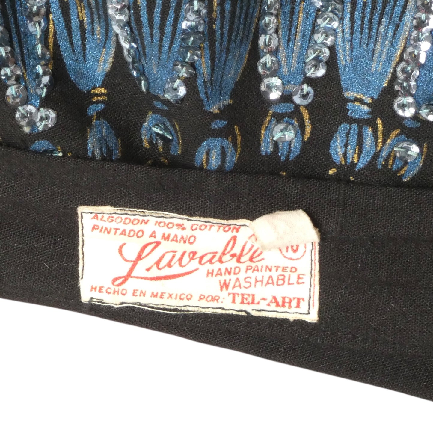 1950s Hand Painted & Sequin Circle Skirt, Size-6