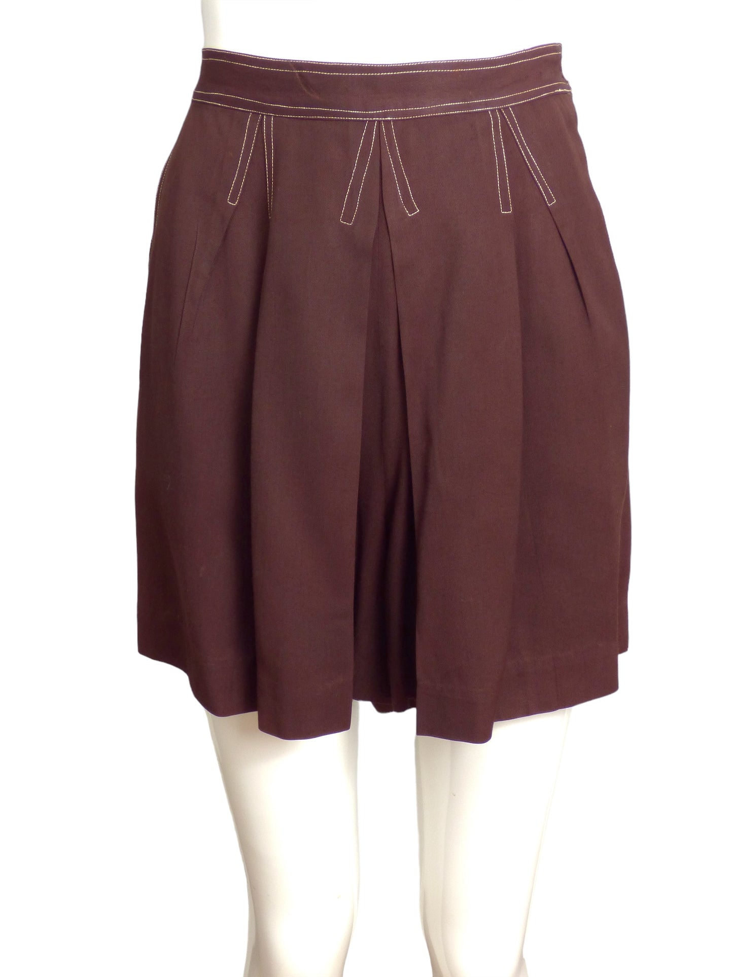 CLAIRE MCCARDELL- AS IS 1940s 3pc Brown Gaberdine Playsuit, Size 6