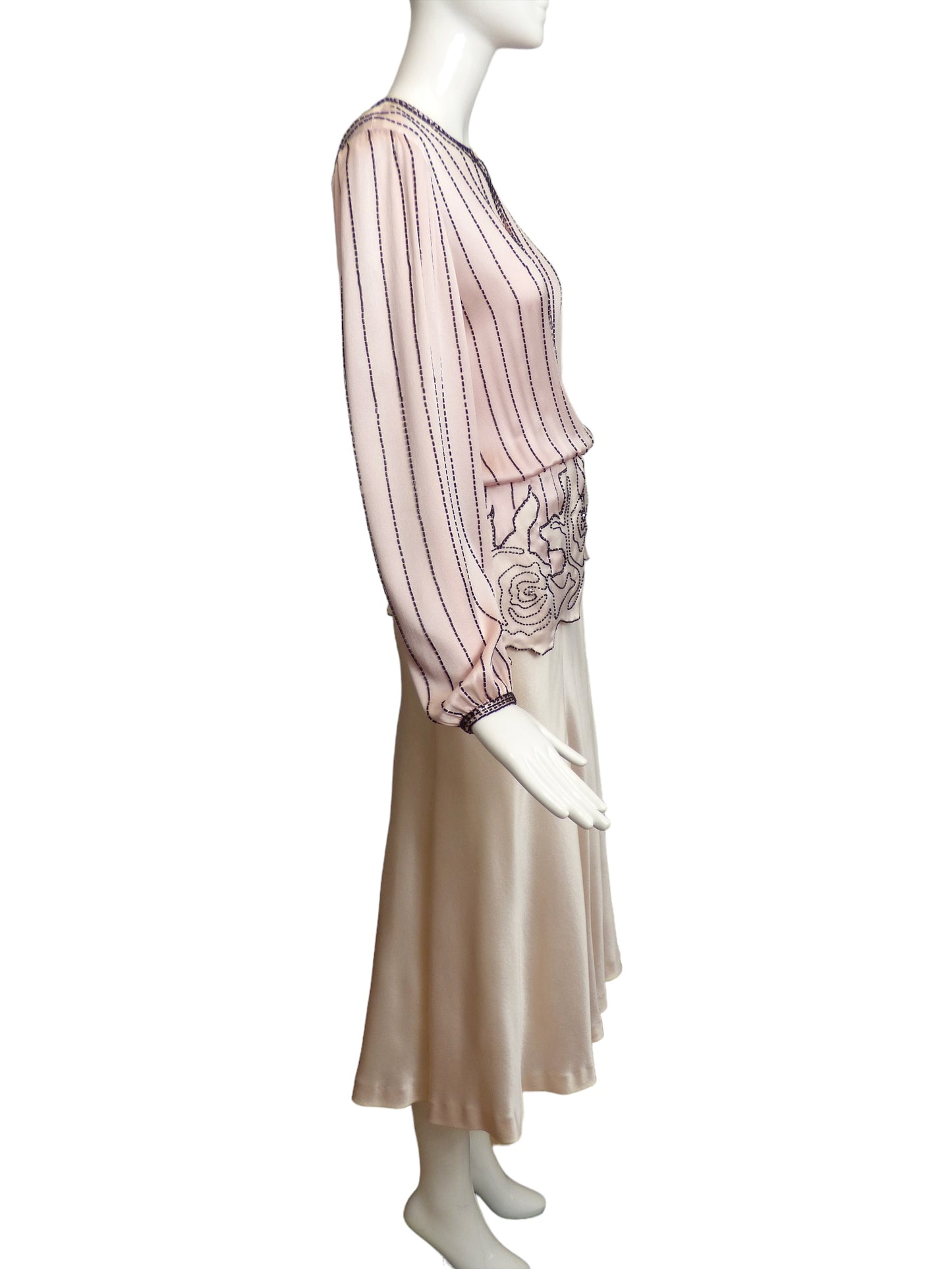 PAUL-LOUIS ORRIER- AS IS 1980s Beaded Evening Dress, Size 6