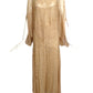 c.1930 Beige Lace & Chiffon Dress, Size-14