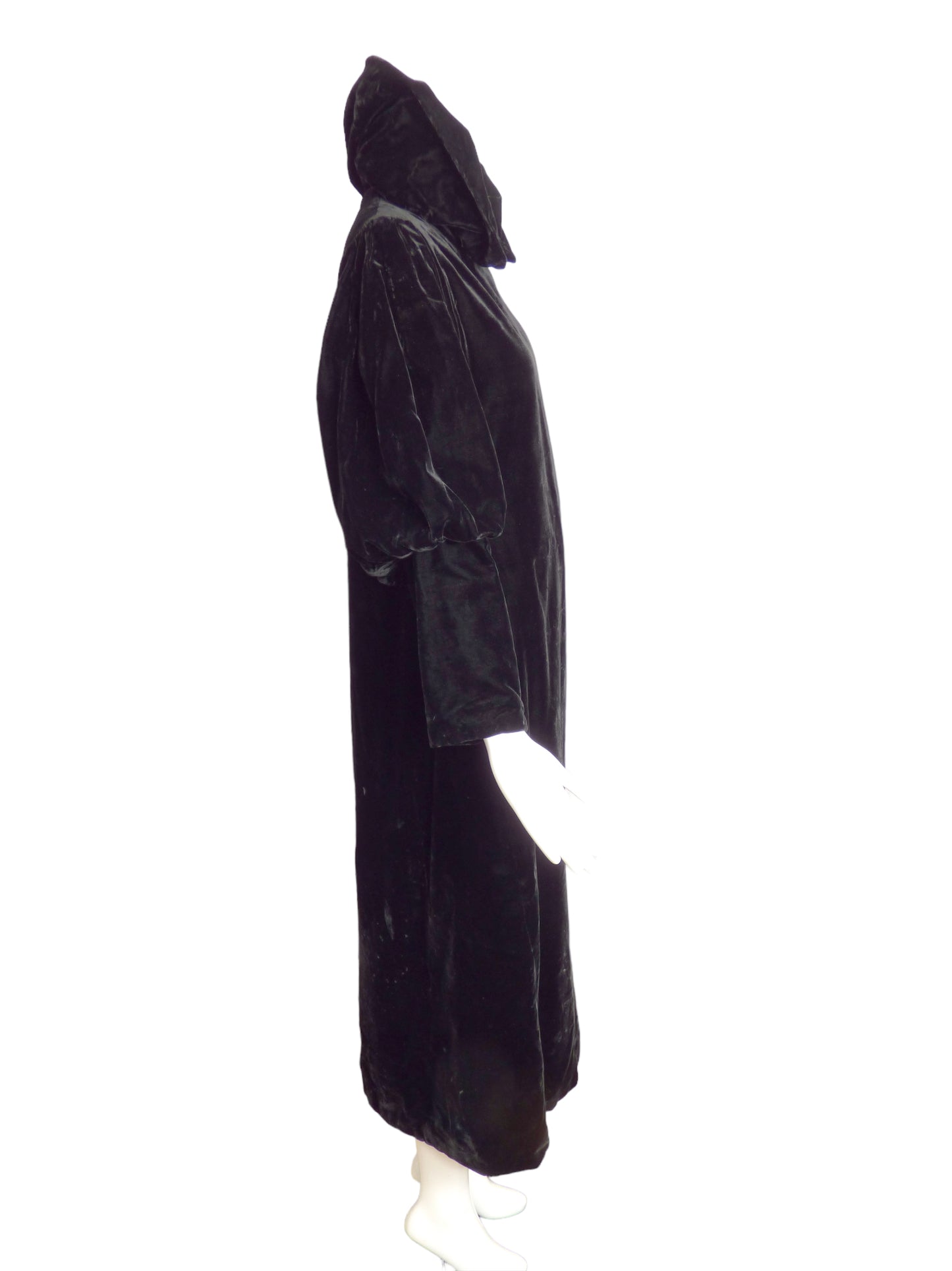 1930s Black Velvet Evening Coat, size 12