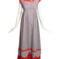 1960s Floral Print Ruffled Maxi Dress, Size 6