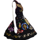 1950s Black Velvet & Sequin Skirt Set, Size 6