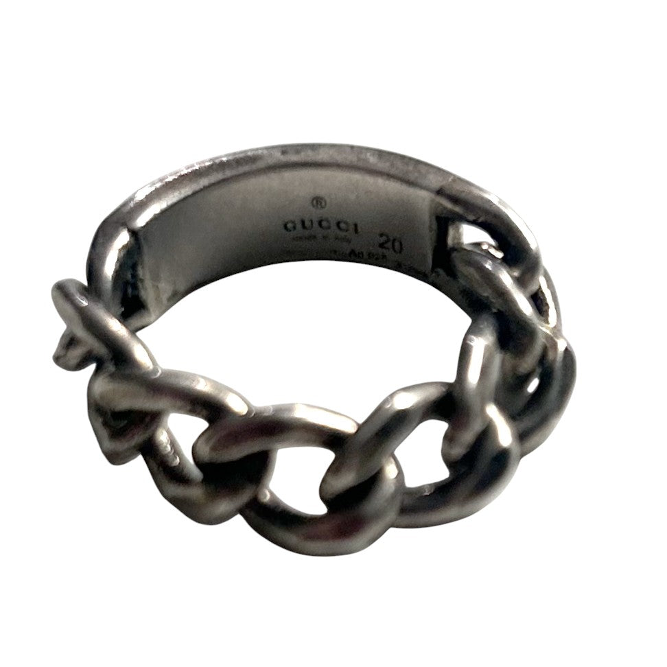 GUCCI- Tag Enamel Chain Ring