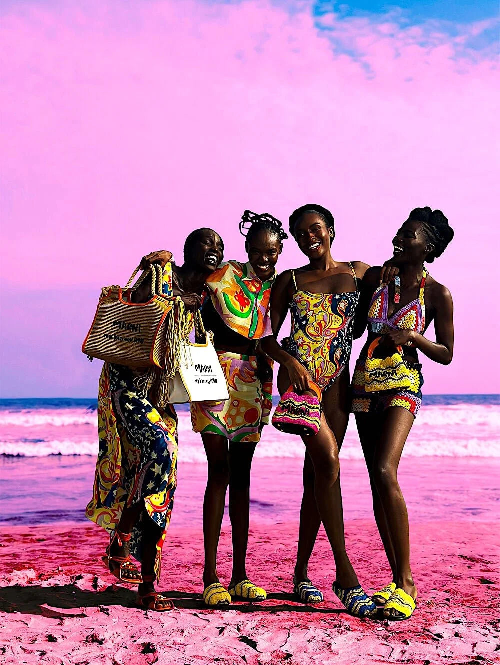 MARNI X NO VACANCY INN - NWT 2023 Printed Satin Sundress, Size 2