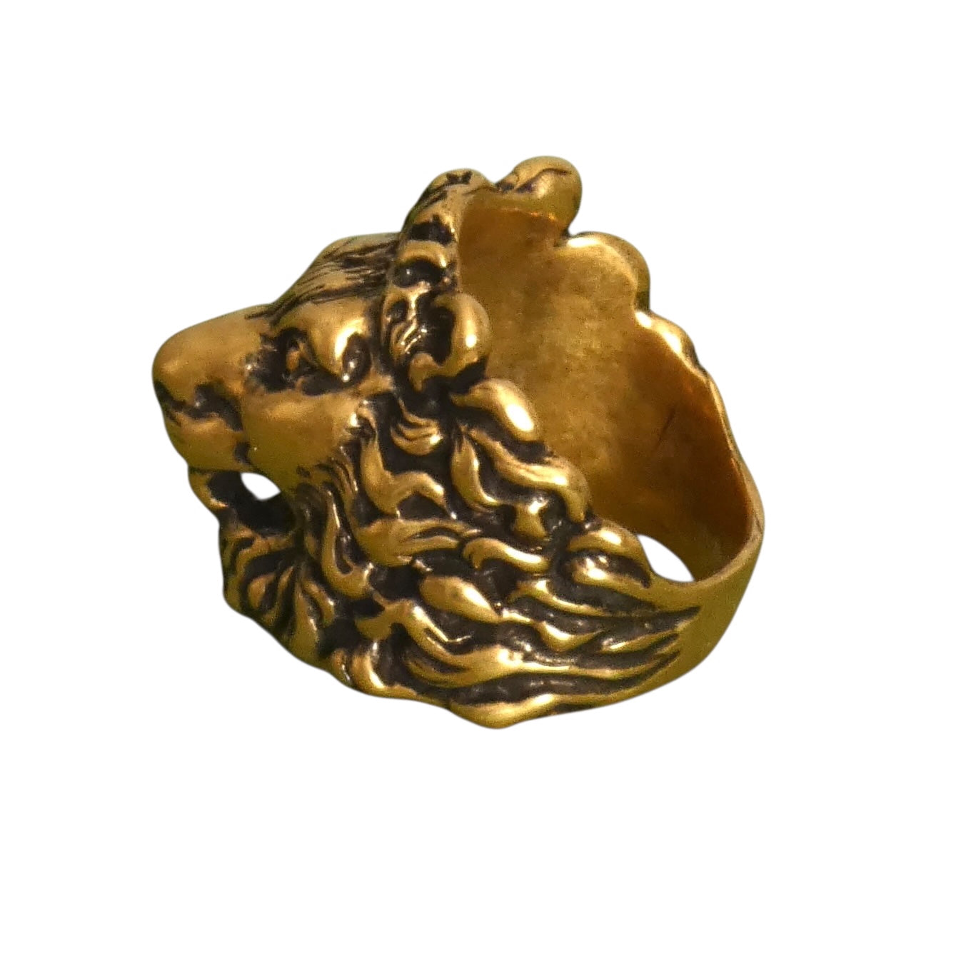GUCCI- NWT Brushed Gold Lions Head Ring, Multiple Sizes Available
