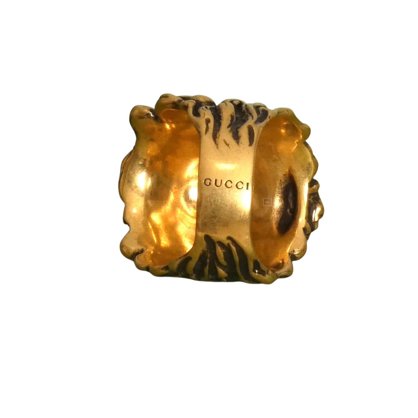 GUCCI- NWT Brushed Gold Lions Head Ring, Multiple Sizes Available