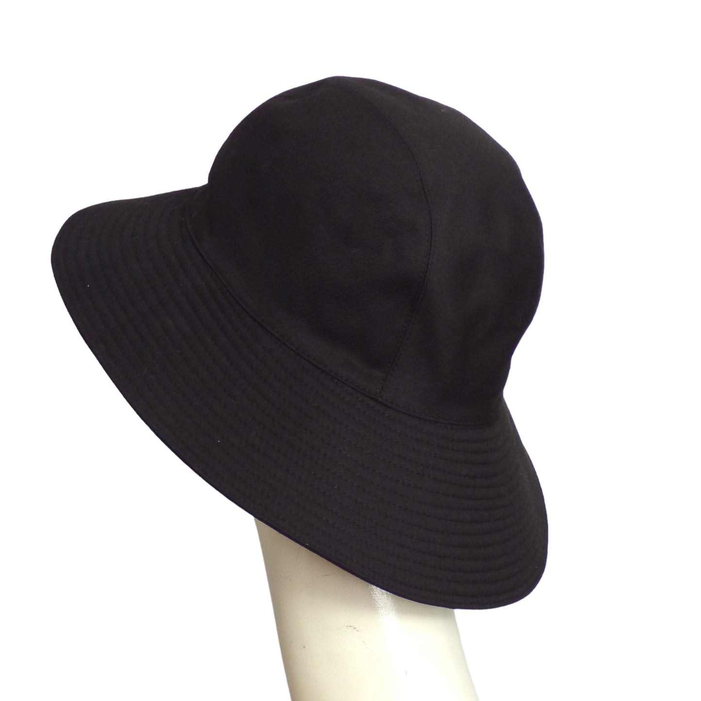 HERMES- Black Calvi Bucket Hat, Size 58