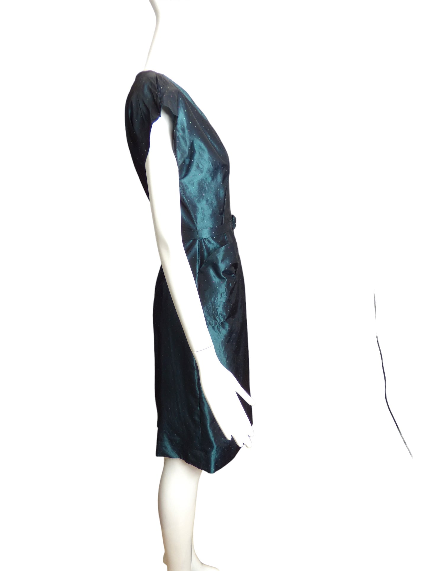 1950s 2pc Teal Taffeta  Dress, Size 2
