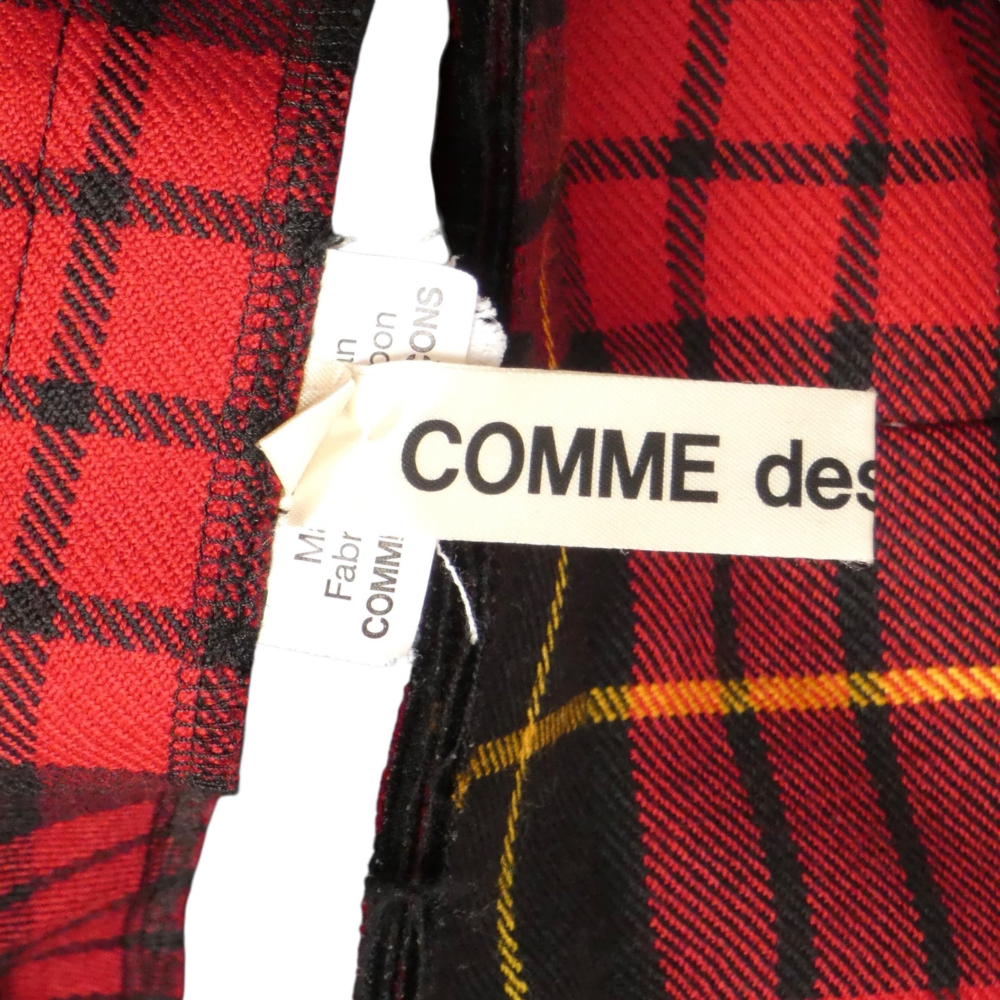 COMME DES GARCONS - 2016 Wool Plaid Wrap Jumper, Size-Small