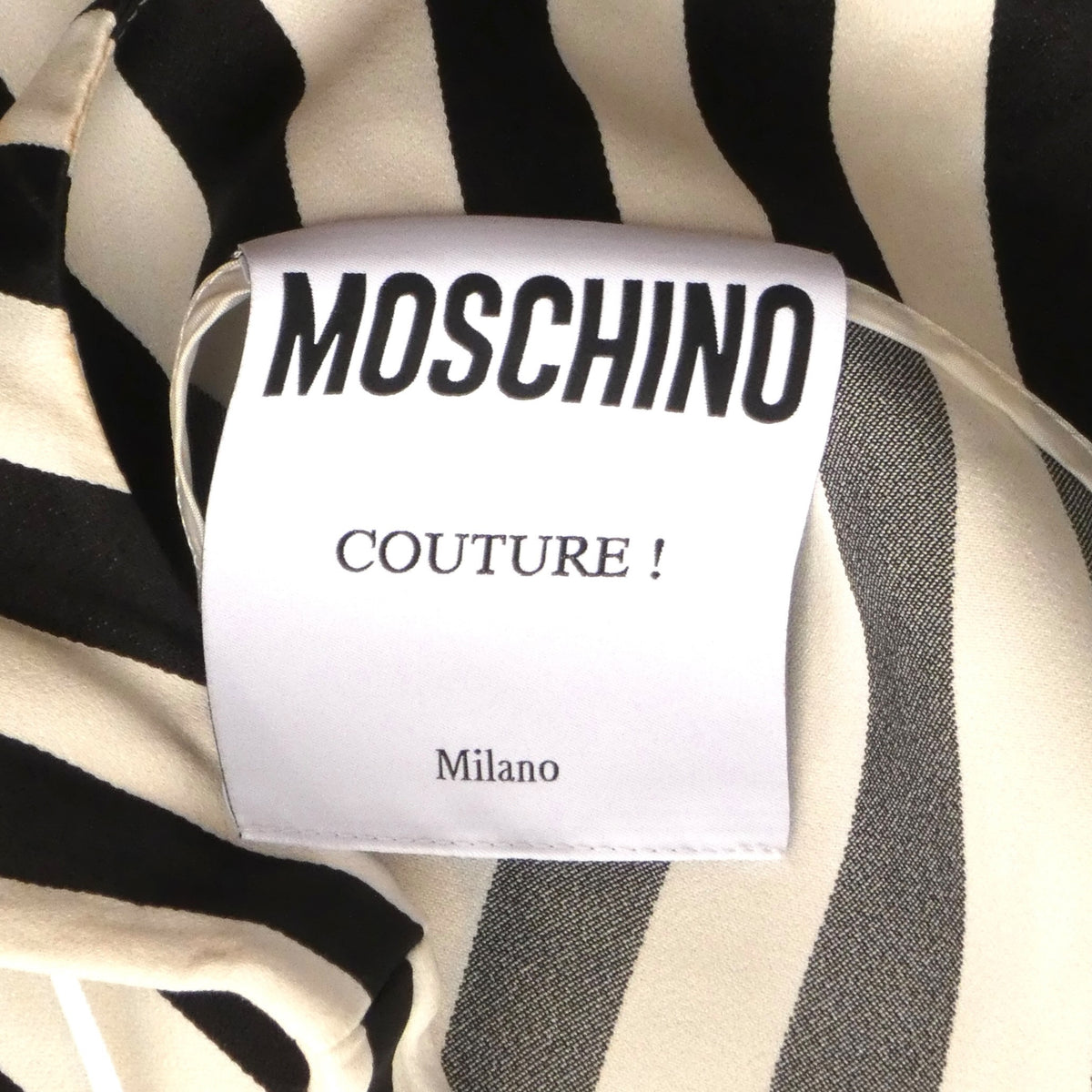 MOSCHINO COUTURE! - R2024 Black & White Stripe Maxi Dress, Size-8