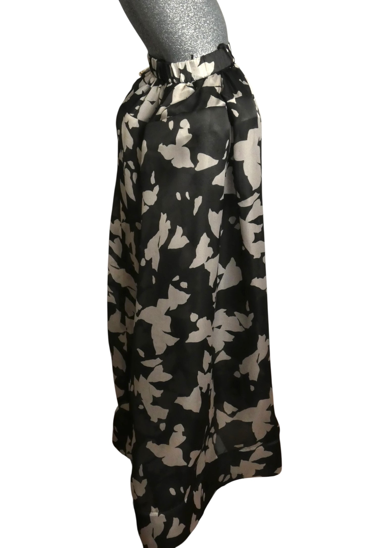PIERRE CARDIN - 1990s Black & White Organza Skirt, Size-8