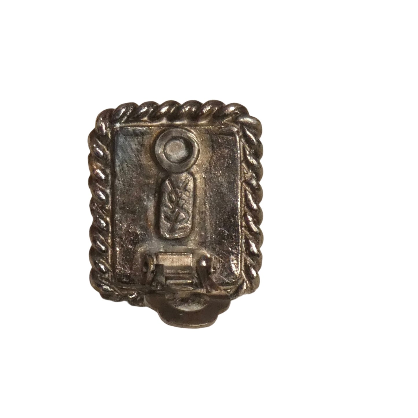 YVES SAINT LAURENT - 1980s Silver & Glass Button Earrings