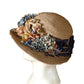 1918 Taupe Straw & Flower Hat