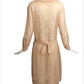 1920s Peach Lawn & Lace Dress, Size-8