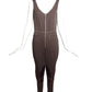 JEAN PAUL GAULTIER-1990s Brown Wool Pinstripe Jumpsuit, Size-10