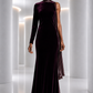 PIERRE CARDIN - 1991 Purple Velvet & Lamé Gown, Size 6