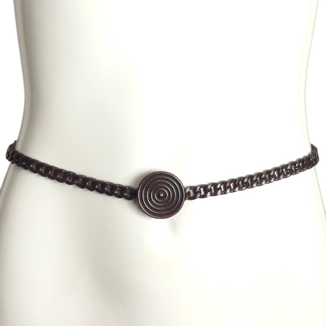 YVES SAINT LAURENT - 1980s Brass Spiral Chain Belt