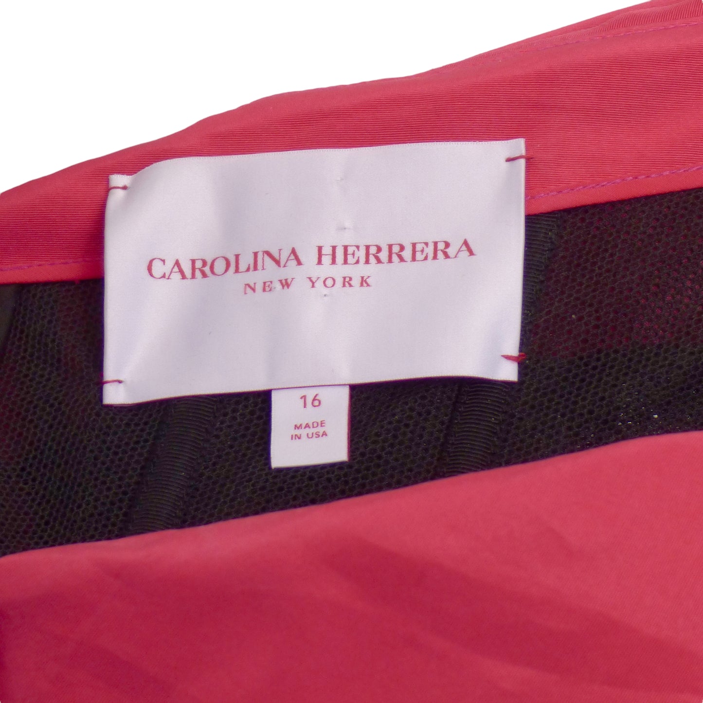 CAROLINA HERRERA-Black Sequin & Pink Taffeta Gown, Size 16